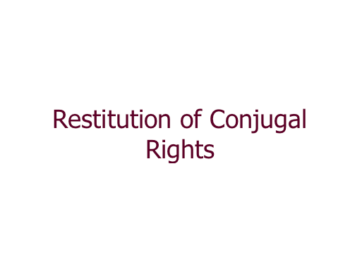 Restitution of Conjugal Right